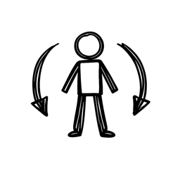 Hand-drawn gravity icon